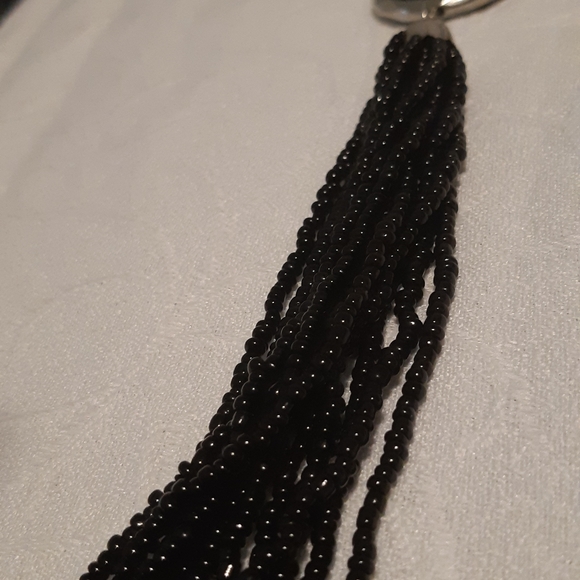 Womens Black Sea Bead Necklace/Layered Beads Length Is 41" Long, - Picture 6 of 12